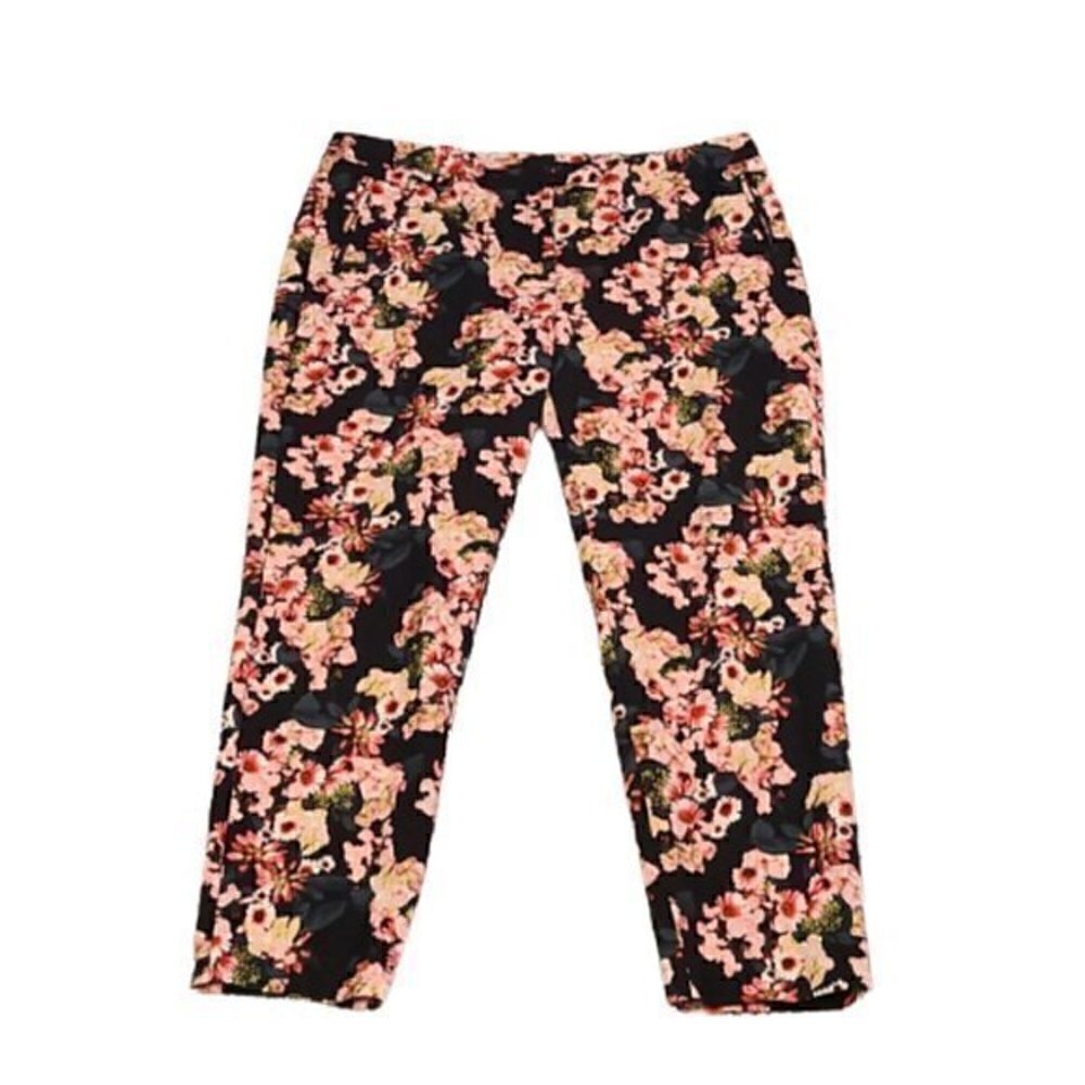 [Adrianna Papell] Floral Side Zip Ankle Pants - Size 14 - Picture 3 of 8